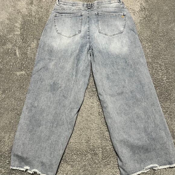 Democracy Jeans Womens 16 (35x26) Ab Technology Wide Leg Baggy High Rise Cropped - Picture 3 of 10